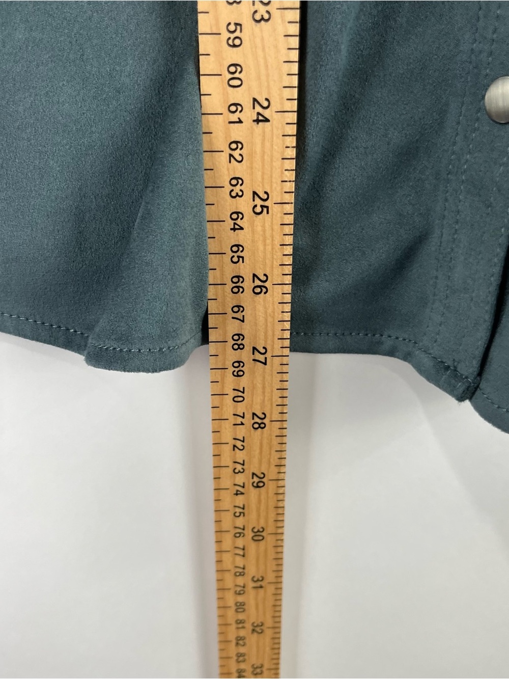 Denim & Co Faux Suede Shirt Jacket Metal Snaps Pockets Lightweight Shacket L XL - Picture 9 of 10